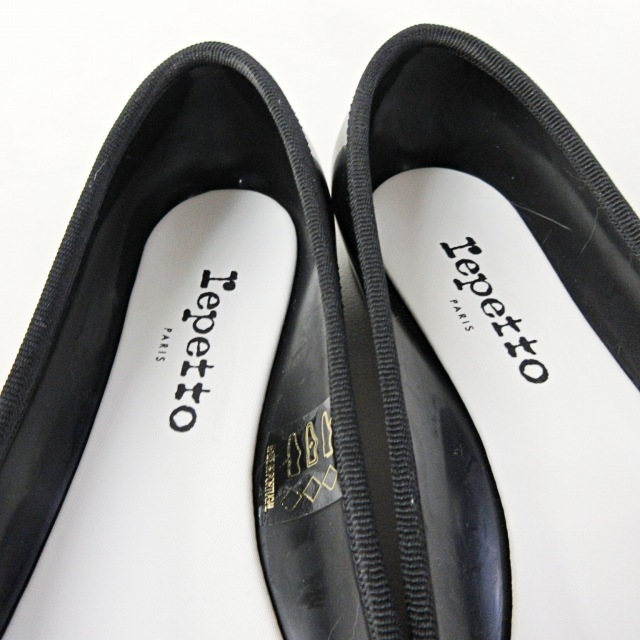 repetto(レペット)のレペット バレエ シューズ レインシューズ ラバー リボン ブラック 黒 36 レディースの靴/シューズ(バレエシューズ)の商品写真