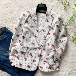 ザラ(ZARA)のZARA　カジュアルジャケット　テーラードジャケット　ドット　小花柄　ザラ(テーラードジャケット)