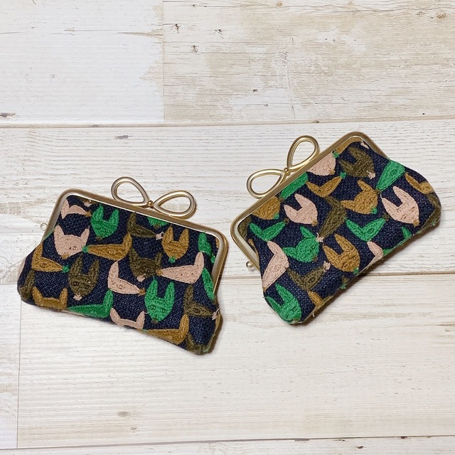 専用 ミナペルホネン ハンドメイド ミニリボン型親子がま口 専用 ミナペルホネン ハンドメイド ミニリボン型親子がま口