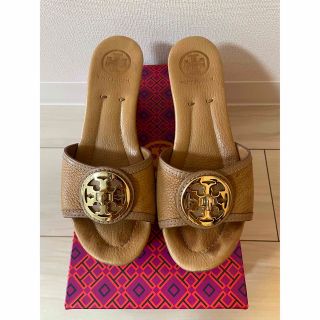 トリーバーチ(Tory Burch)の確認正規品　トリーバーチ　厚底サンダル　レザーサンダル　ウェッジサンダル　ロゴ(サンダル)