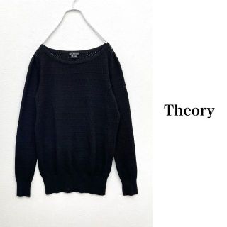 セオリー(theory)のセオリー　透かし編みニット　プルオーバー　ブラック　Sサイズ　theory(ニット/セーター)