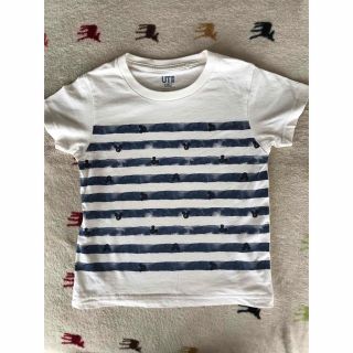 ユニクロ(UNIQLO)のユニクロ　ミッキー Tシャツ 100cm ストライプ(Tシャツ/カットソー)