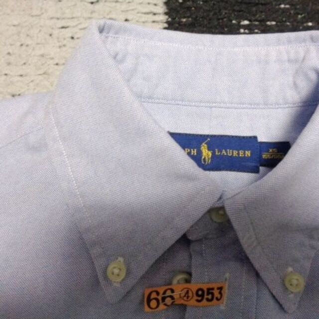 紺×赤 【ラルフローレン】半袖BDシャツオックスフォードXS155cm