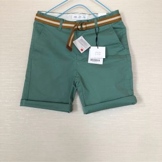 ザラキッズ(ZARA KIDS)の新品　ZARA ボーイズ　ベルト付きパンツ　グリーン(パンツ/スパッツ)