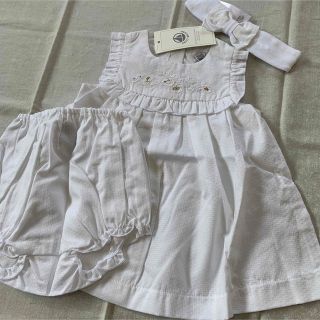 プチバトー(PETIT BATEAU)のプチバトー　ワンピース、ショートパンツ、ヘアバンドの3点セット　新品(ワンピース)