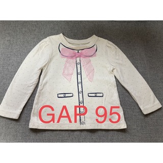 ギャップキッズ(GAP Kids)のGAP カットソー　95 女の子　リボン　ピンク　春物　ロンＴ　トップス(Tシャツ/カットソー)