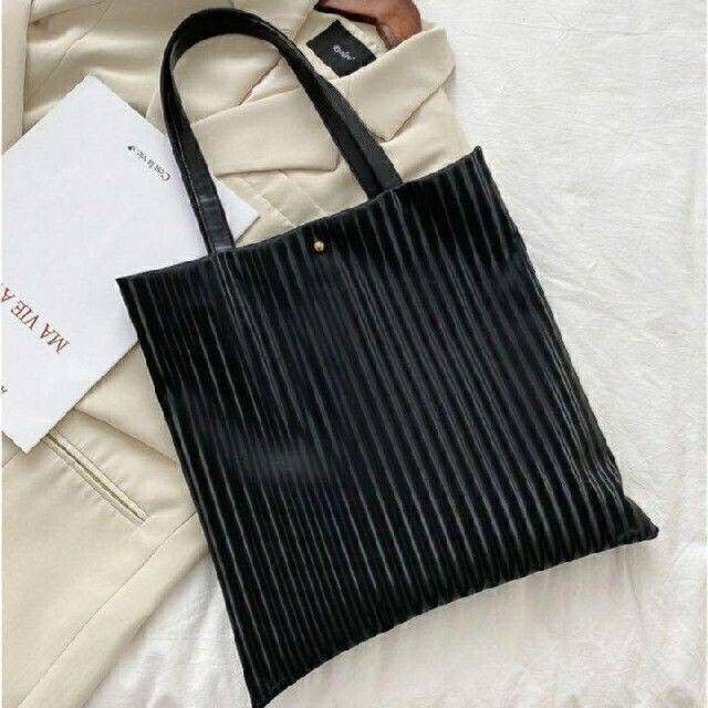 トートバッグ サブバッグ シンプル A4 肩掛け 韓国 ハンドバッグ 結婚式 黒 レディースのバッグ(トートバッグ)の商品写真