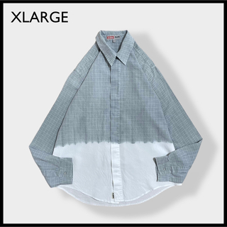 エクストララージ(XLARGE)の【XLARGE】USA製 デザインシャツ 切替 フロントフライ リヨセル 古着(シャツ)
