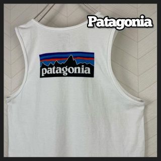 パタゴニア(patagonia)の美品 Patagonia タンクトップ バックプリント 白 メンズ M 完売品(タンクトップ)