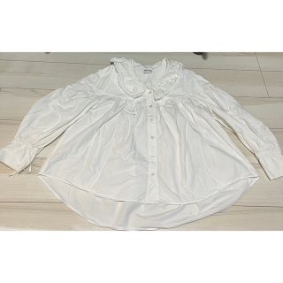 ビームスボーイ(BEAMS BOY)の美品　O.40ﾌﾞﾛｰﾄﾞVictBL WHITE ブラウス　BEAMS BOY(シャツ/ブラウス(長袖/七分))