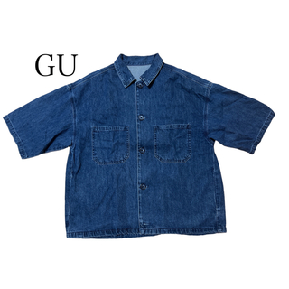 ジーユー(GU)のGUオーバサイズデニムシャツ(Tシャツ/カットソー(半袖/袖なし))