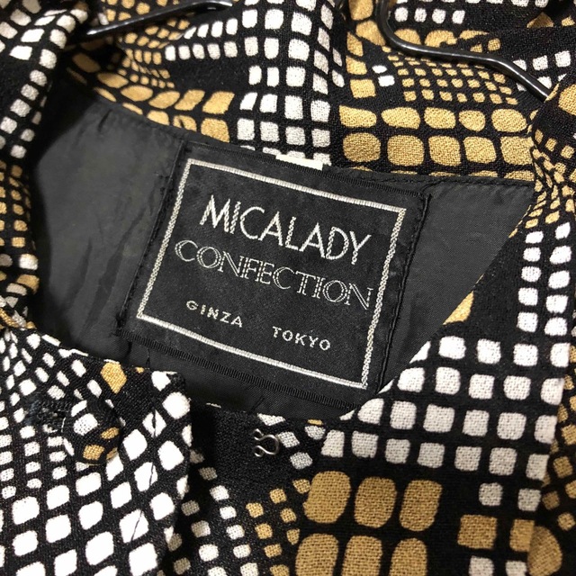 ミカレディ　MICALADY レトロワンピース　リボンタイ　ドット柄　モダン レディースのワンピース(ひざ丈ワンピース)の商品写真