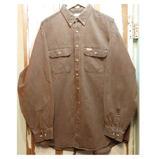 カーハート(carhartt)の☆US古着カーハート/ブラウン/ワークシャツ/90s/XL(シャツ)