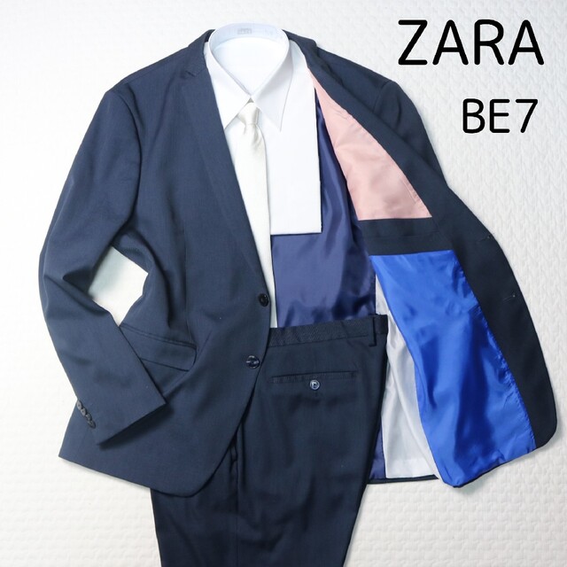 美品　ZARA ザラ　セットアップスーツ　ネイビー　メンズMサイズ相当