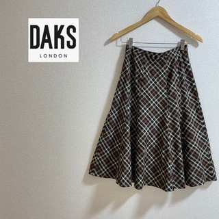 ダックス(DAKS)の【美品】DAKS♡チェックフレアスカート 38サイズ(ひざ丈スカート)
