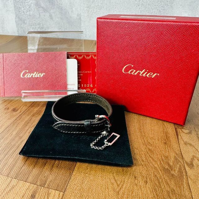 極美品】Cartier カルティエ レザー&SV925 ブレスレット バングル