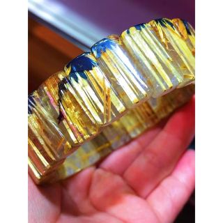⭐︎【天然】ゴールドタイチンルチル クォーツ ブレスレット バングル