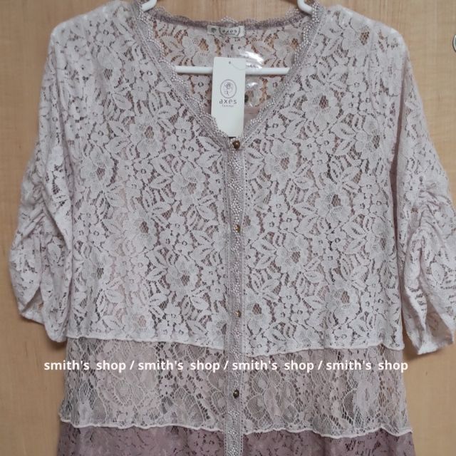 axes femme 総レースガウンワンピース ピンク 2