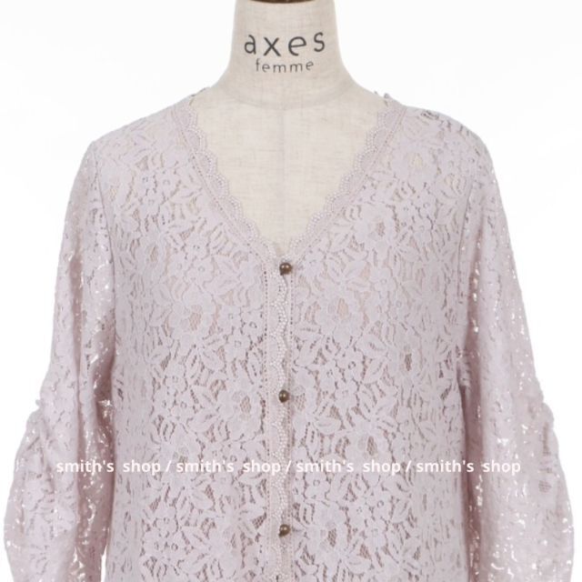 axes femme 総レースガウンワンピース ピンク 5
