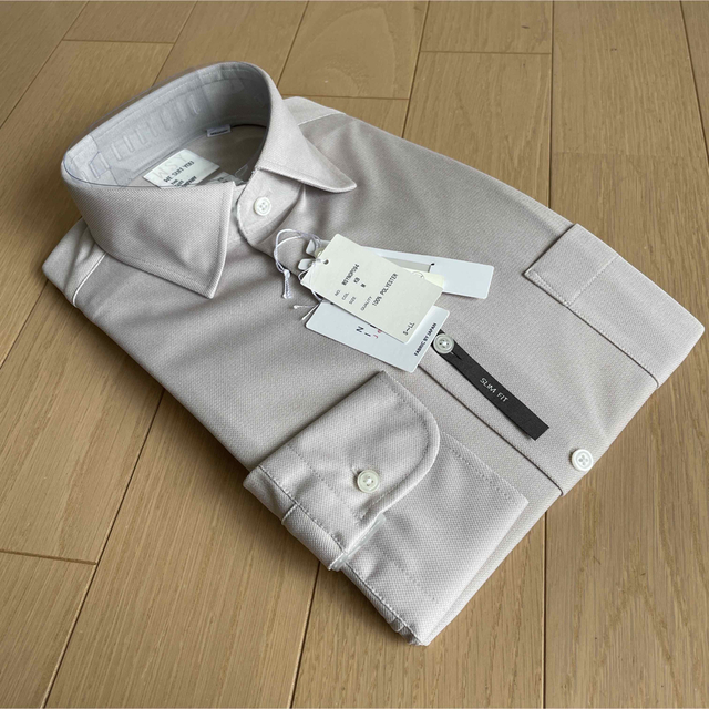 THE SUIT COMPANY(スーツカンパニー)のスーツカンパニー長袖ドレスシャツ39-84ジャージー素材ブラウン新品カッタウェイ メンズのトップス(シャツ)の商品写真