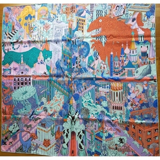 極美品　エルメス カレ90 Animapolis アニマポリス スカーフ