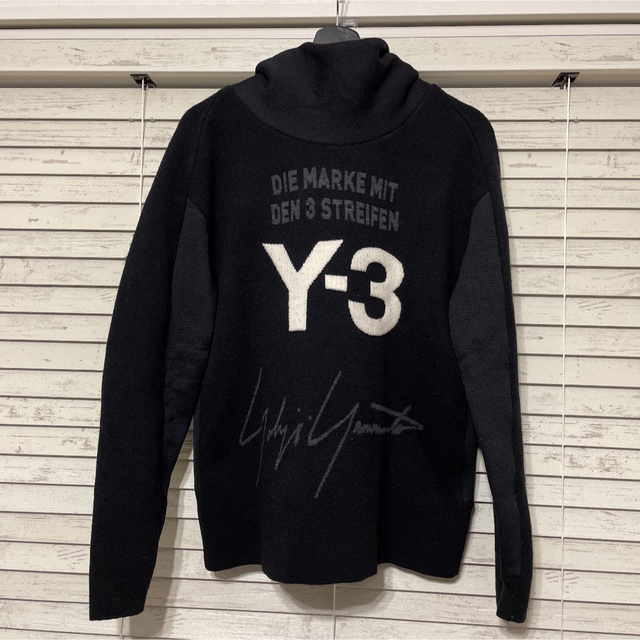 Y-3 ワイスリー ニットパーカー 黒 ブラック