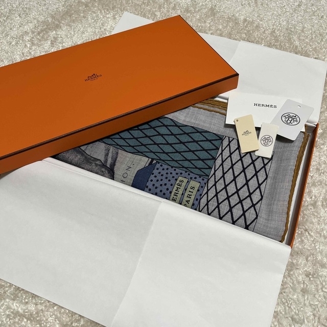 HERMES エルメス　カシシル　カレジェアン　ストール　カシミアシルク140