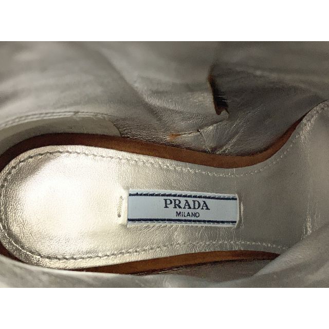 PRADA(プラダ)のプラダ 34.5≒21.5cm サイドジップブーツ スエード 箱・保存袋 茶 F レディースの靴/シューズ(ブーツ)の商品写真