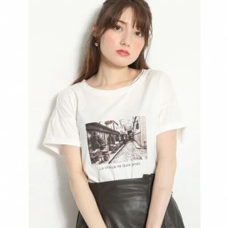 アプワイザーリッシェ(Apuweiser-riche)のフォトプリントＴシャツ （ホワイト）(Tシャツ(半袖/袖なし))