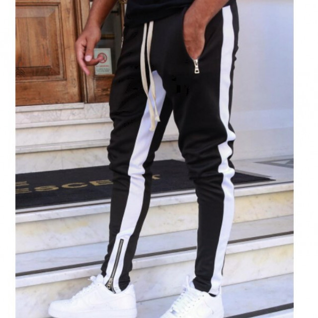 ジョガーパンツ　スウェットパンツ　ゆったりスキニー　メンズレディース　ブラックM メンズのパンツ(サルエルパンツ)の商品写真
