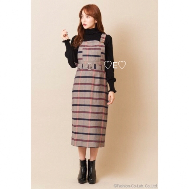 新品♡TITTY&CO. サロペットチェック柄ワンピース - ロングスカート