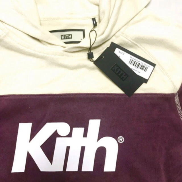 新品 KITH キス パネルボーダー クラシックロゴパーカー アイボリー