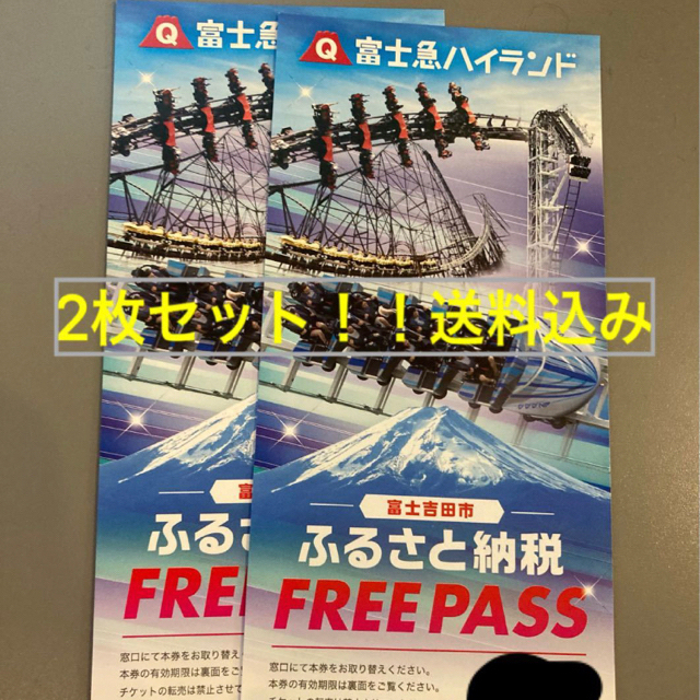 【送料込み】富士急ハイランド　フリーパス　2枚　2020年7月31日期限