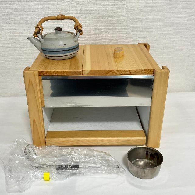 美品・付属品完備白木湯豆腐セット固形燃料用 調理道具