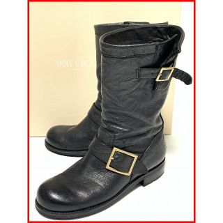 ジミーチュウ(JIMMY CHOO)のJIMMY CHOO ジミーチュウ 35.5≒22.5cm ブーツ 黒 mms(ブーツ)