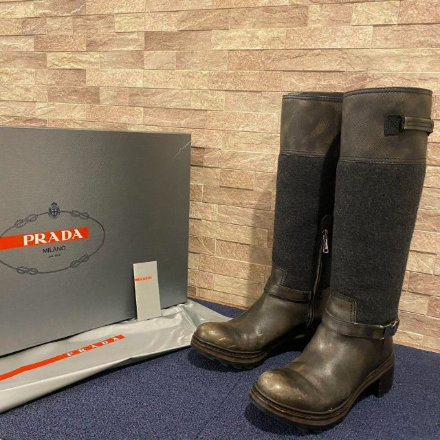 箱付き PRADA 高級感 プラダ ロングブーツ 靴 ブーツ-connectedremag.com