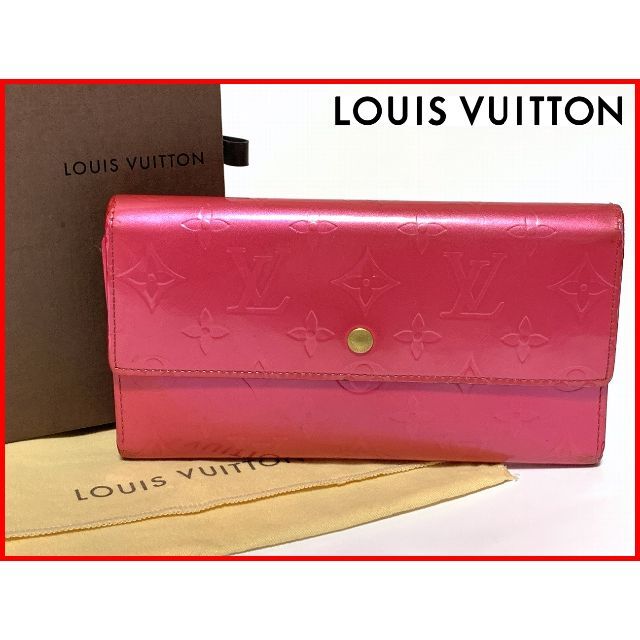 LOUIS VUITTON ルイヴィトン ヴェルニ 3つ折り 財布 ピンク D7