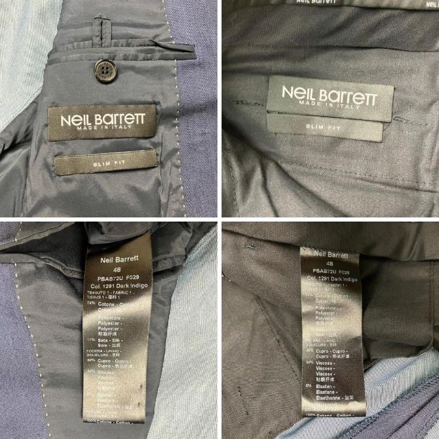 美品✨ニールバレット スーツ セットアップ SLIM FIT ネイビー 干場
