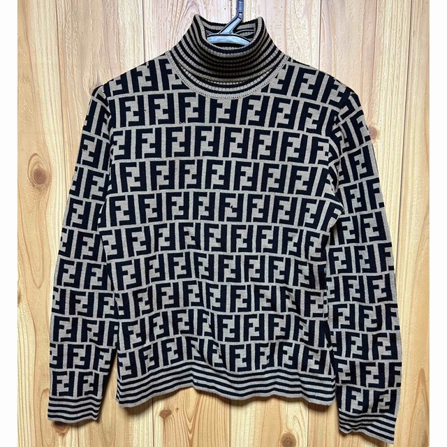 FENDI - 90s FENDI フェンディ ズッカ柄 タートルネック ウールニット