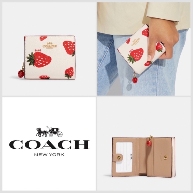 COACH 財布 ★大人気★ スナップ ウォレット ワイルド ストロベリー 新品