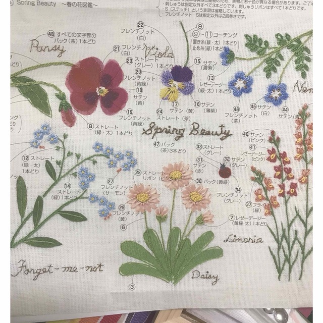 フェリシモ  青木和子　刺しゅうキット　春の花図鑑