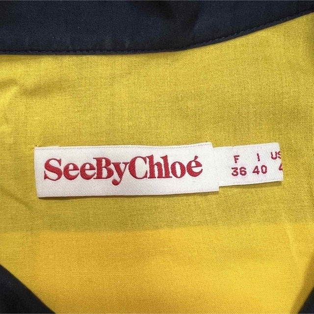 SEE BY CHLOE(シーバイクロエ)の【専用】SeeByChloé シーバイクロエ　シルク100% リボン　ワンピース レディースのワンピース(ひざ丈ワンピース)の商品写真