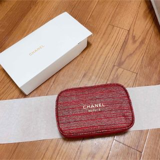 シャネル(CHANEL)のchanel ポーチ レッド(ポーチ)