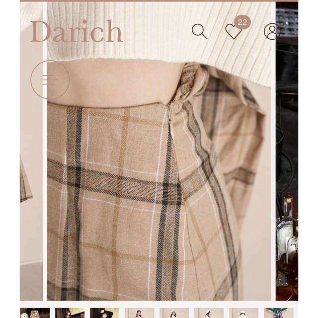 Darich(ダーリッチ)のシャツレイヤードキュロットパンツ レディースのパンツ(ショートパンツ)の商品写真