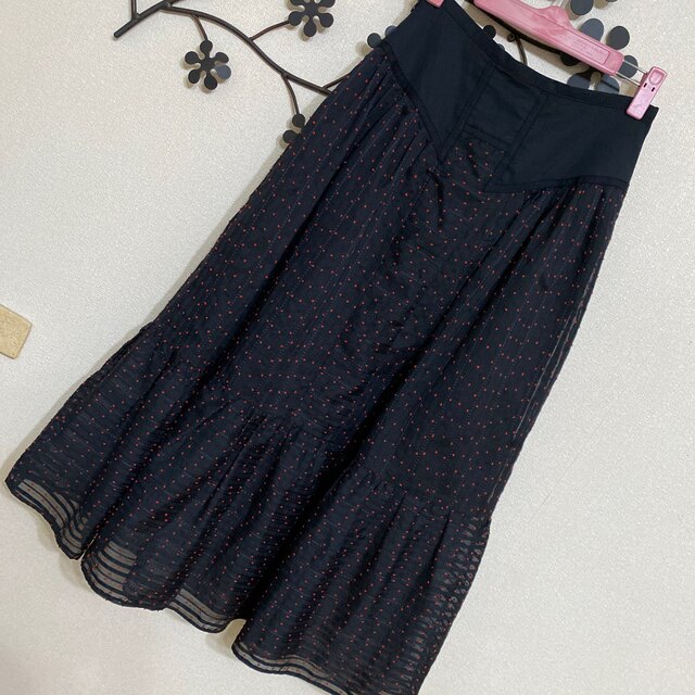 LOKITHO(ロキト)のロキト LOKITHO シフォン ドットロングスカート 日本製 レディースのスカート(ロングスカート)の商品写真
