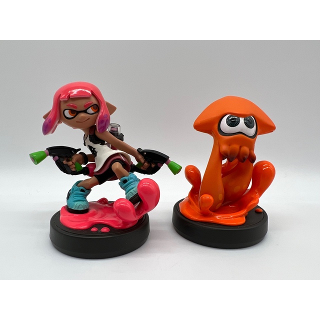 スプラトゥーン amiibo ガール 初期化済 ライムグリーン ネオンピンク