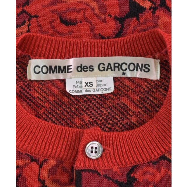 COMME des GARCONS カーディガン XS 赤x黒(花柄) - カーディガン