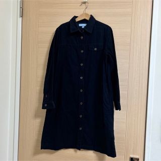 ユニクロ(UNIQLO)のUNIQLO ★ イネスコラボ　コーデュロイシャツワンピース　ネイビー　140(ワンピース)