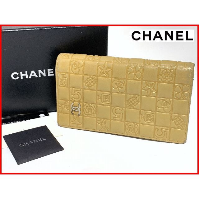 CHANEL シャネル ラムスキン 二つ折り 長財布 箱・カード付 D7-tops.edu.ng