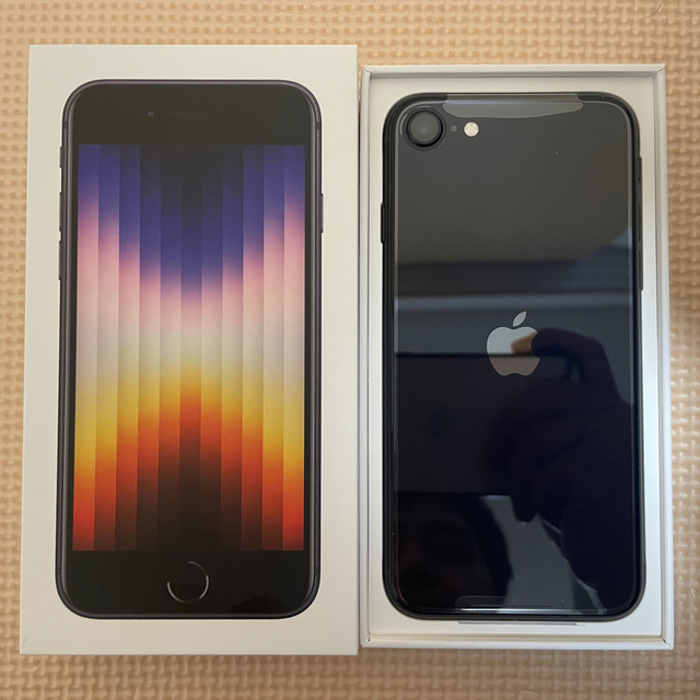 新品】iPhone SE3 第三世代 64GB ミッドナイト 未アクティベート-